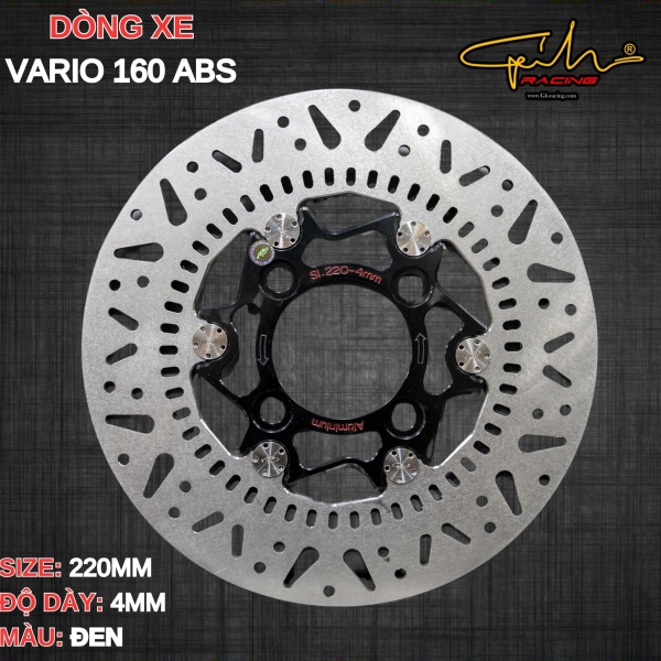 Đĩa thắng Vario 160i ABS SIZE 220mm - ( ĐEN )